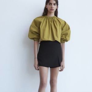 Zara Cropped Poplin Top
